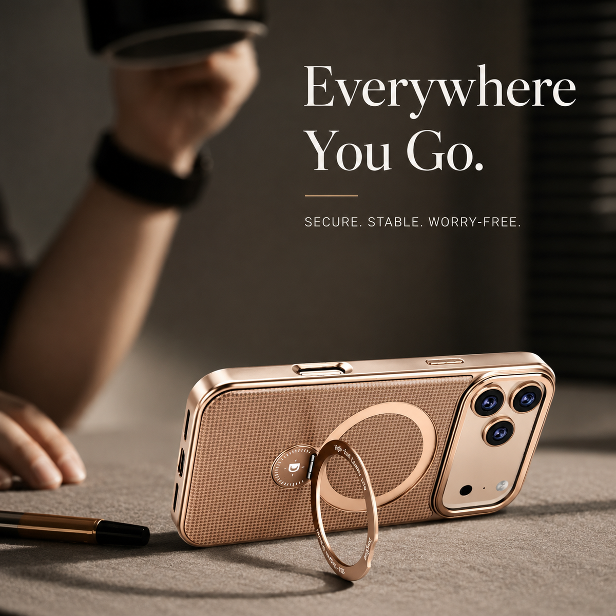 Premium iPhone Case Diamond Pattern Leather MagSafe Cover Rotating Bracket Holder Full Coverage Shockproof Anti Fingerprint Grip Protective Design Case
