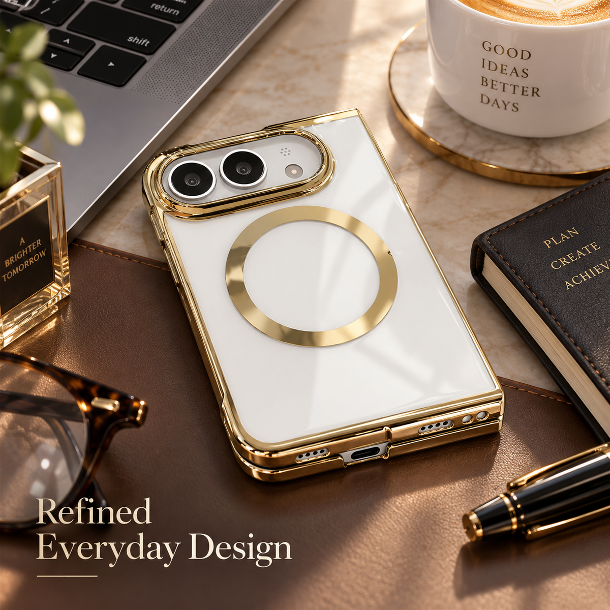 Premium iPhone Case Electroplated Magnetic Clear Transparent Foldable Cover Shockproof Slim Anti Scratch Durable Fashion Protective Phone Cover Shell Case