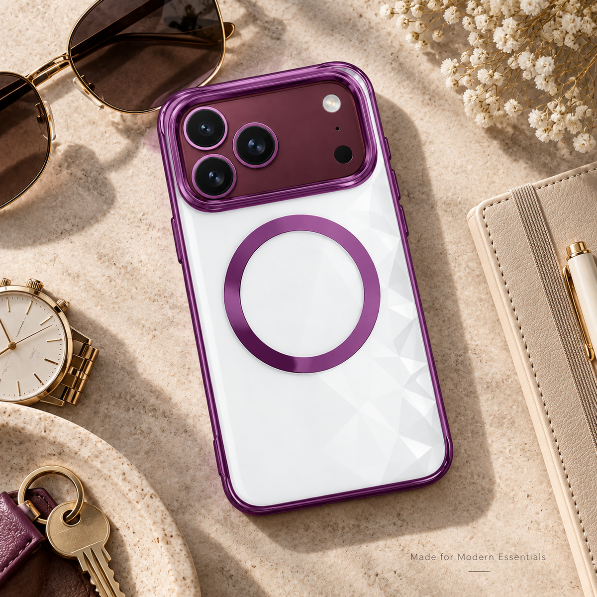 Premium iPhone Case Electroplated Magnetic Clear Transparent Foldable Cover Shockproof Slim Anti Scratch Durable Fashion Protective Phone Cover Shell Case