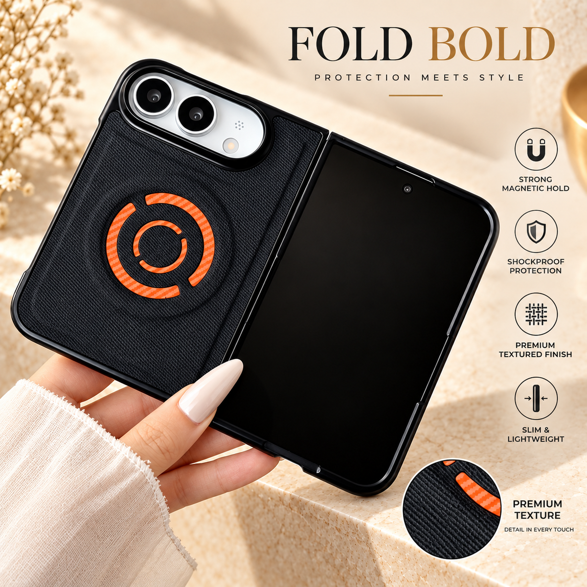 Premium iPhone Case Fabric Leather Magnetic MagSafe Anti Drop Non Slip Full Camera Protection Shockproof Slim Durable Luxury Protective Back Phone Cover Case