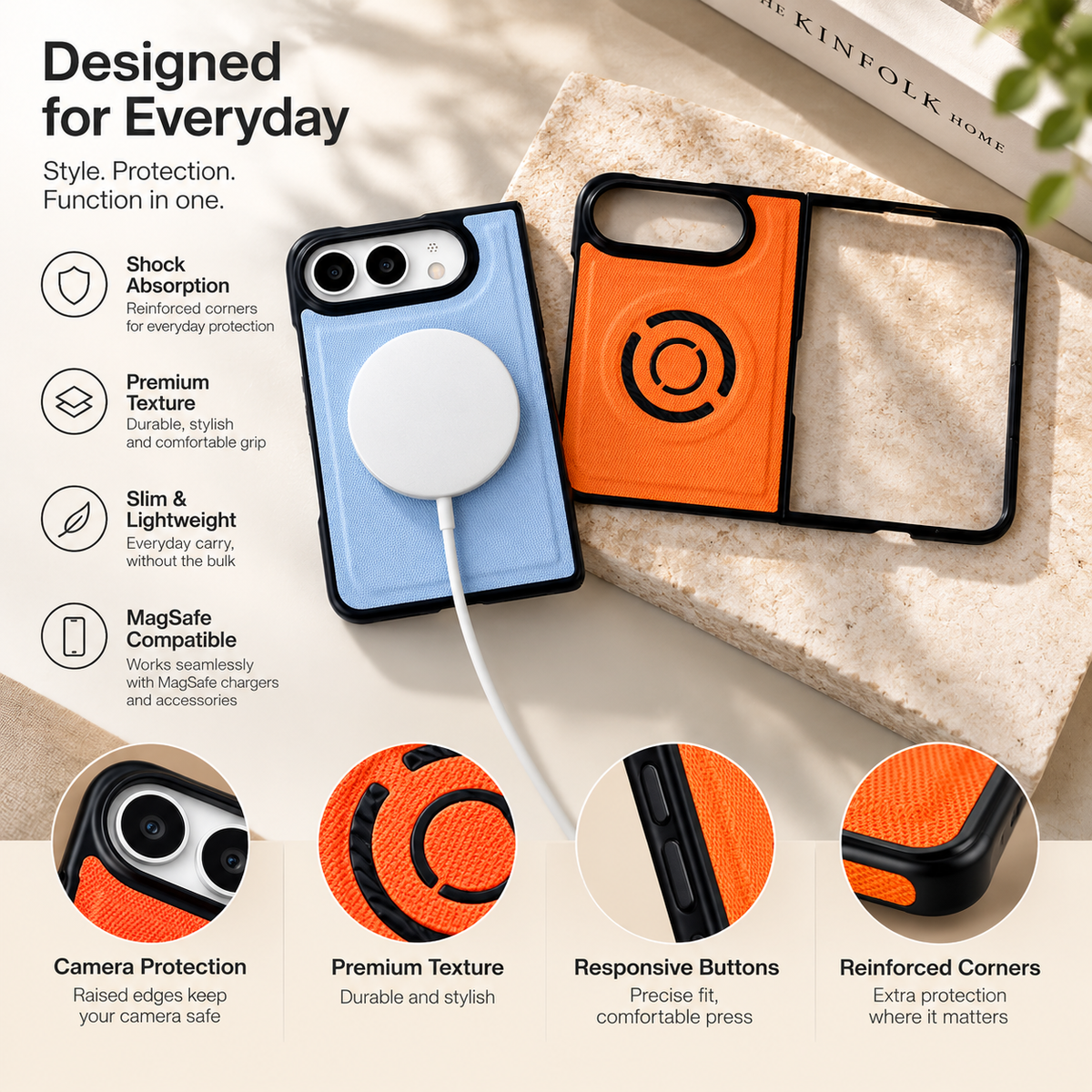Premium iPhone Case Fabric Leather Magnetic MagSafe Anti Drop Non Slip Full Camera Protection Shockproof Slim Durable Luxury Protective Back Phone Cover Case
