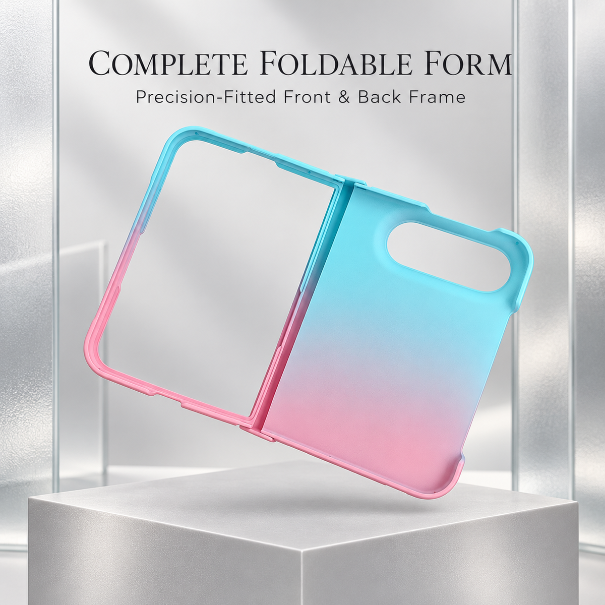 Premium iPhone Case Fashion Gradient Color MagSafe Magnetic Hinge Protection Foldable Cover Hard PC Shockproof Slim Skin Feel Durable Protective Phone Case
