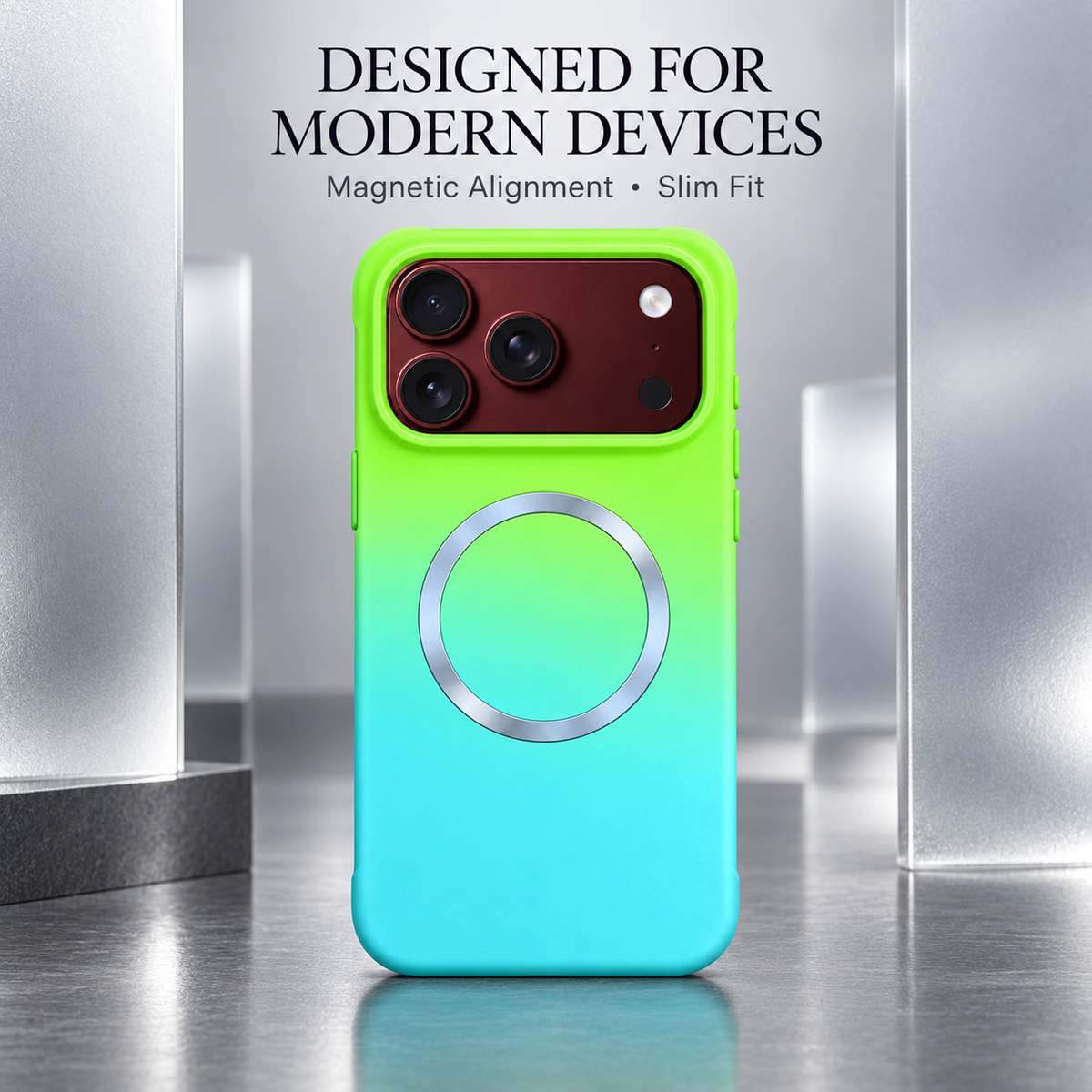 Premium iPhone Case Fashion Gradient Color MagSafe Magnetic Hinge Protection Foldable Cover Hard PC Shockproof Slim Skin Feel Durable Protective Phone Case