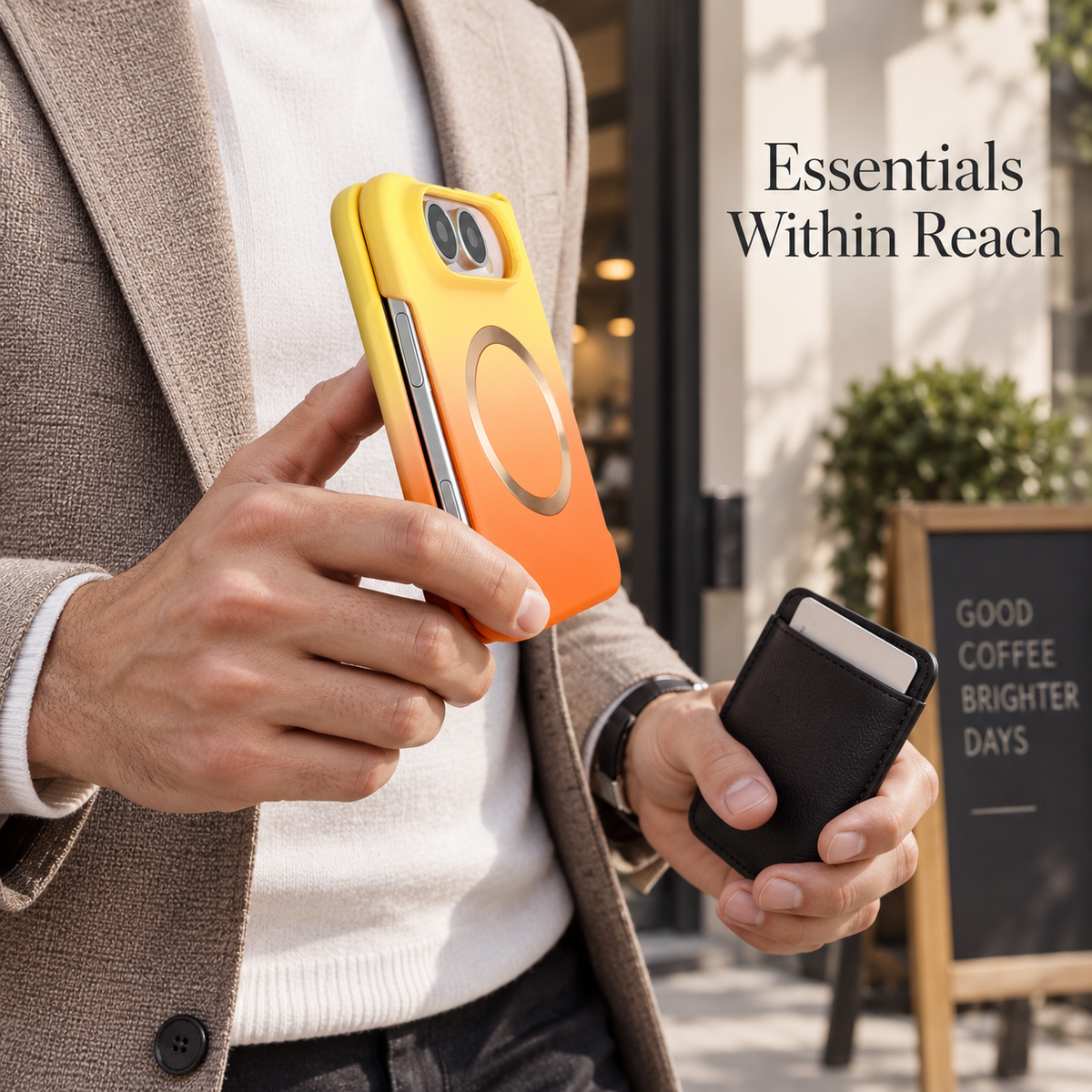 Premium iPhone Case Fashion Gradient Color MagSafe Magnetic Hinge Protection Foldable Cover Hard PC Shockproof Slim Skin Feel Durable Protective Phone Case