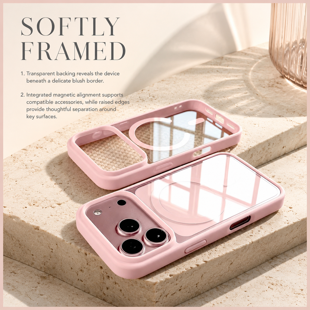 Premium iPhone Case Fashion MagSafe Magnetic Wireless Charging Transparent Acrylic Back Shockproof Slim Anti Scratch Durable Clear Protective Phone Cover Case