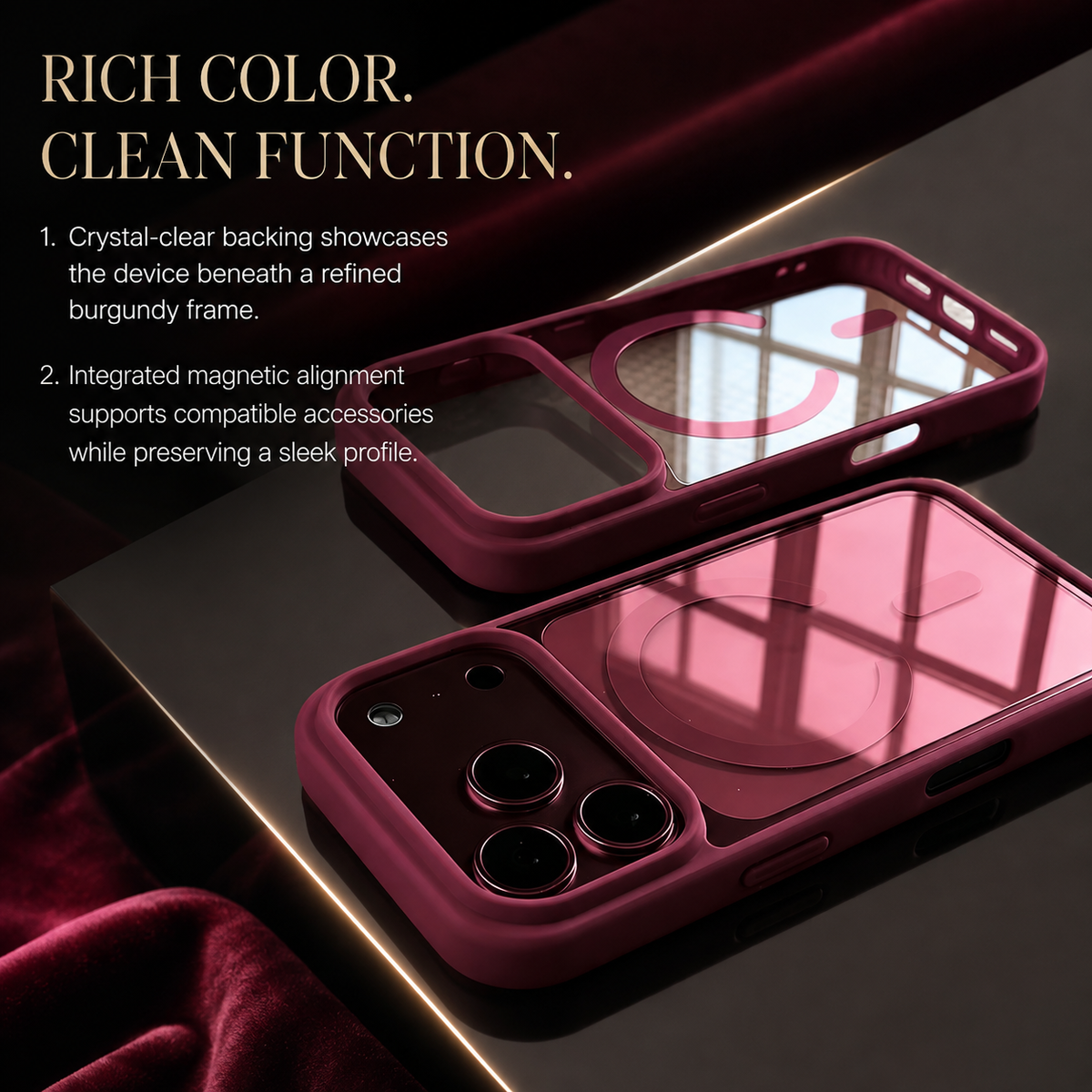 Premium iPhone Case Fashion MagSafe Magnetic Wireless Charging Transparent Acrylic Back Shockproof Slim Anti Scratch Durable Clear Protective Phone Cover Case