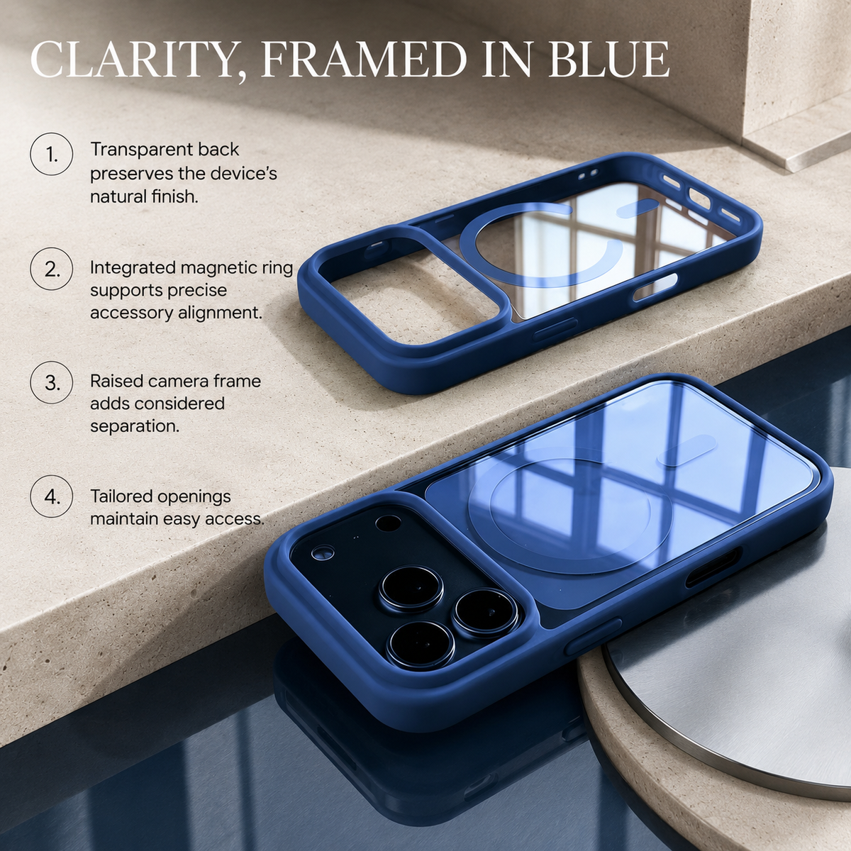Premium iPhone Case Fashion MagSafe Magnetic Wireless Charging Transparent Acrylic Back Shockproof Slim Anti Scratch Durable Clear Protective Phone Cover Case