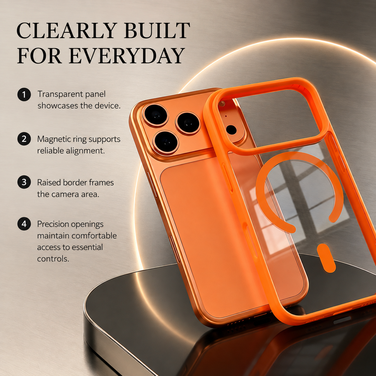 Premium iPhone Case Fashion MagSafe Magnetic Wireless Charging Transparent Acrylic Back Shockproof Slim Anti Scratch Durable Clear Protective Phone Cover Case