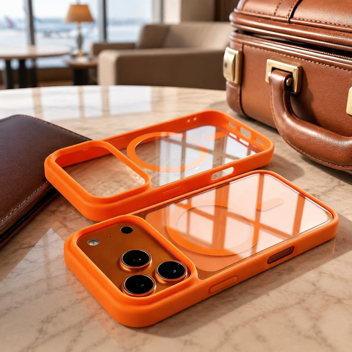 Premium iPhone Case Fashion MagSafe Magnetic Wireless Charging Transparent Acrylic Back Shockproof Slim Anti Scratch Durable Clear Protective Phone Cover Case