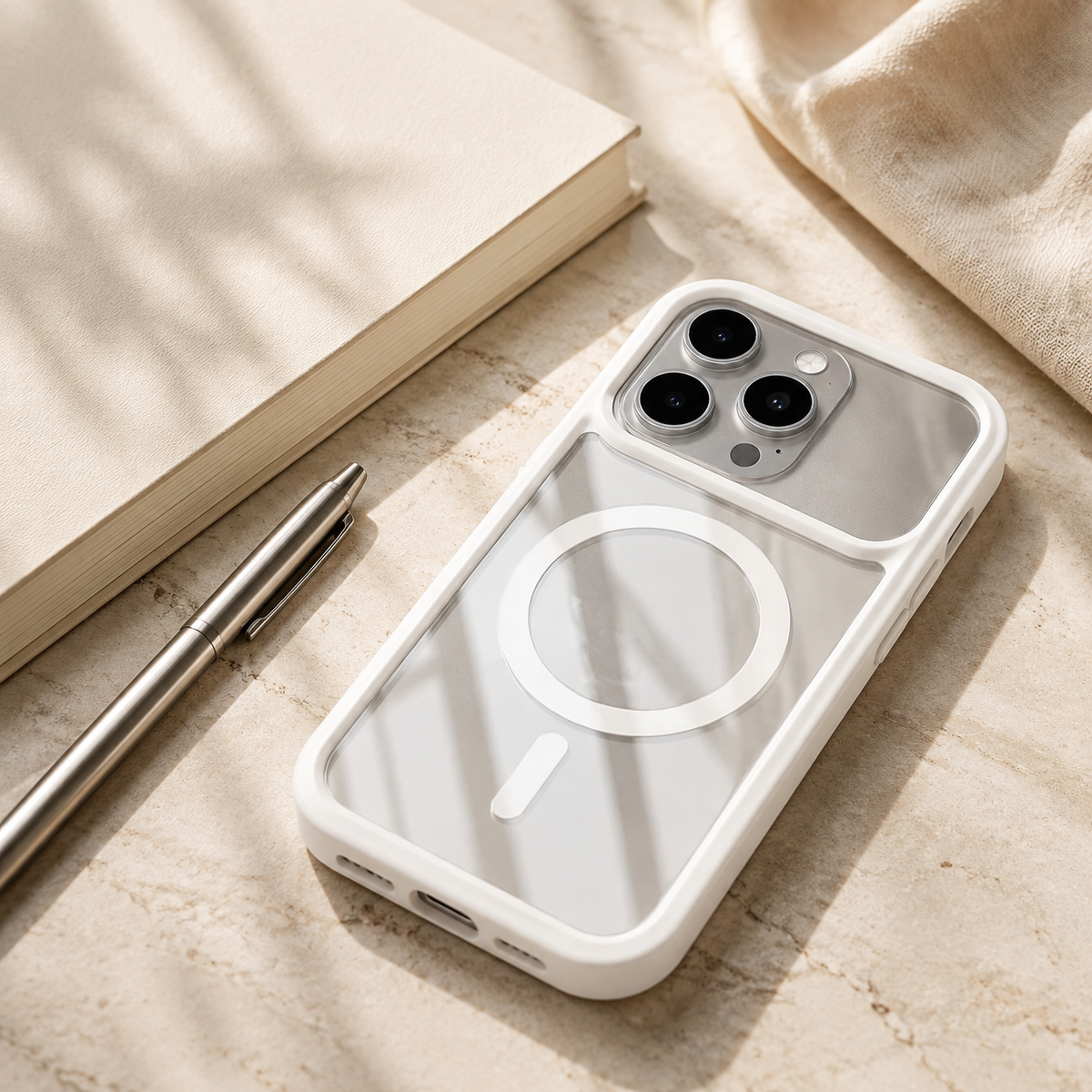 Premium iPhone Case Fashion MagSafe Magnetic Wireless Charging Transparent Acrylic Back Shockproof Slim Anti Scratch Durable Clear Protective Phone Cover Case