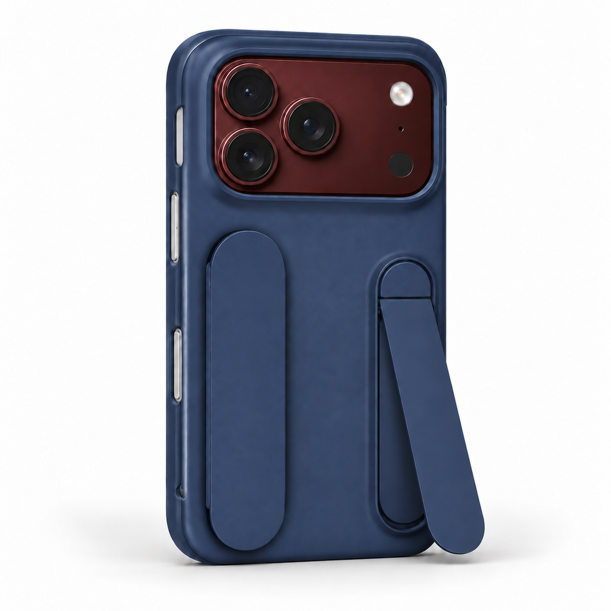 Premium iPhone Case Fashion Skin Feel Silicone Wrist Strap Kickstand Foldable Stand Cover Full Camera Shockproof Non Slip Slim Durable Protective Phone Case