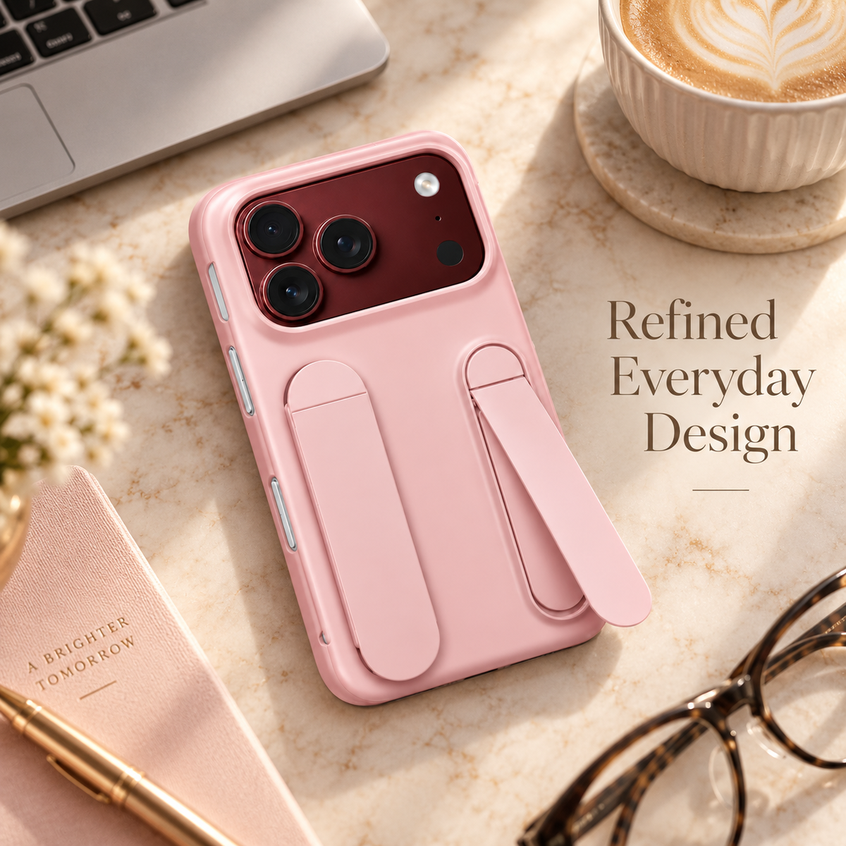 Premium iPhone Case Fashion Skin Feel Silicone Wrist Strap Kickstand Foldable Stand Cover Full Camera Shockproof Non Slip Slim Durable Protective Phone Case