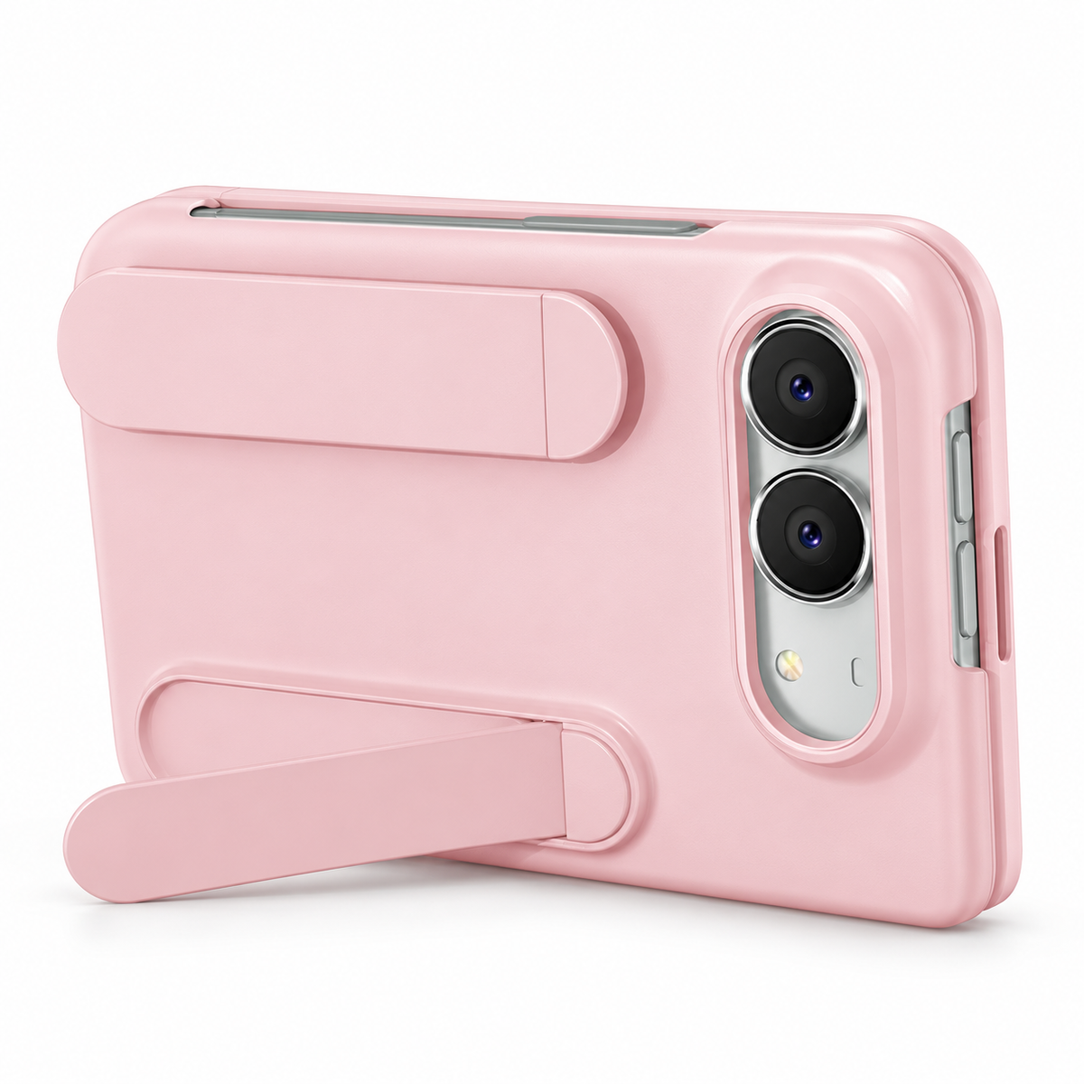 Premium iPhone Case Fashion Skin Feel Silicone Wrist Strap Kickstand Foldable Stand Cover Full Camera Shockproof Non Slip Slim Durable Protective Phone Case