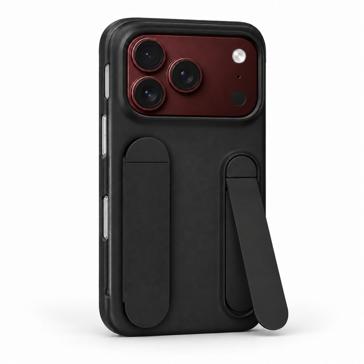 Premium iPhone Case Fashion Skin Feel Silicone Wrist Strap Kickstand Foldable Stand Cover Full Camera Shockproof Non Slip Slim Durable Protective Phone Case
