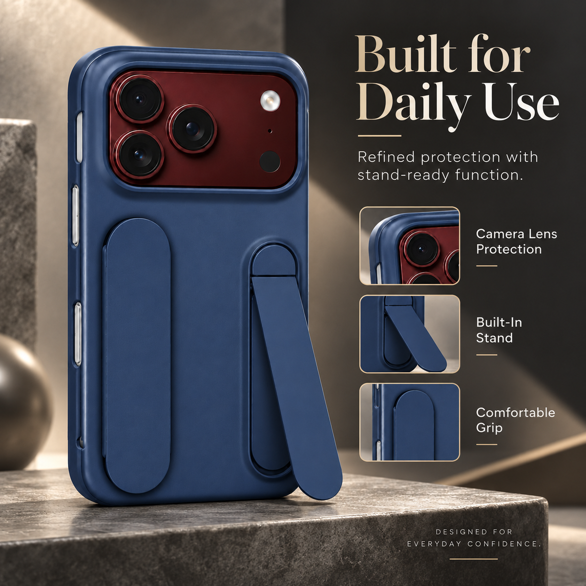 Premium iPhone Case Fashion Skin Feel Silicone Wrist Strap Kickstand Full Camera Protection Shockproof Non Slip Slim Durable Protective Phone Cover Case
