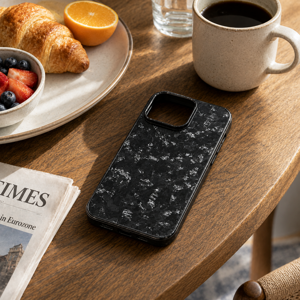 Premium iPhone Case Forged Carbon Fiber Matte Glossy Lightweight Slim Protective Cover Anti Fingerprint Non Slip Wireless Charging Case