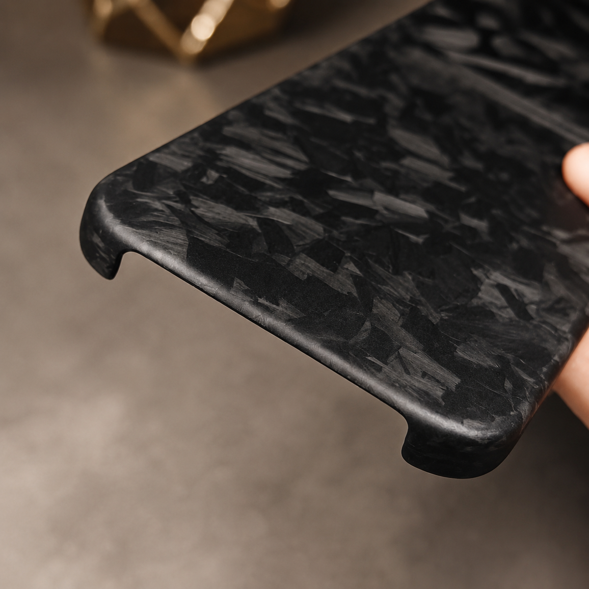 Premium iPhone Case Forged Carbon Fiber Matte Glossy Lightweight Slim Protective Cover Anti Fingerprint Non Slip Wireless Charging Case