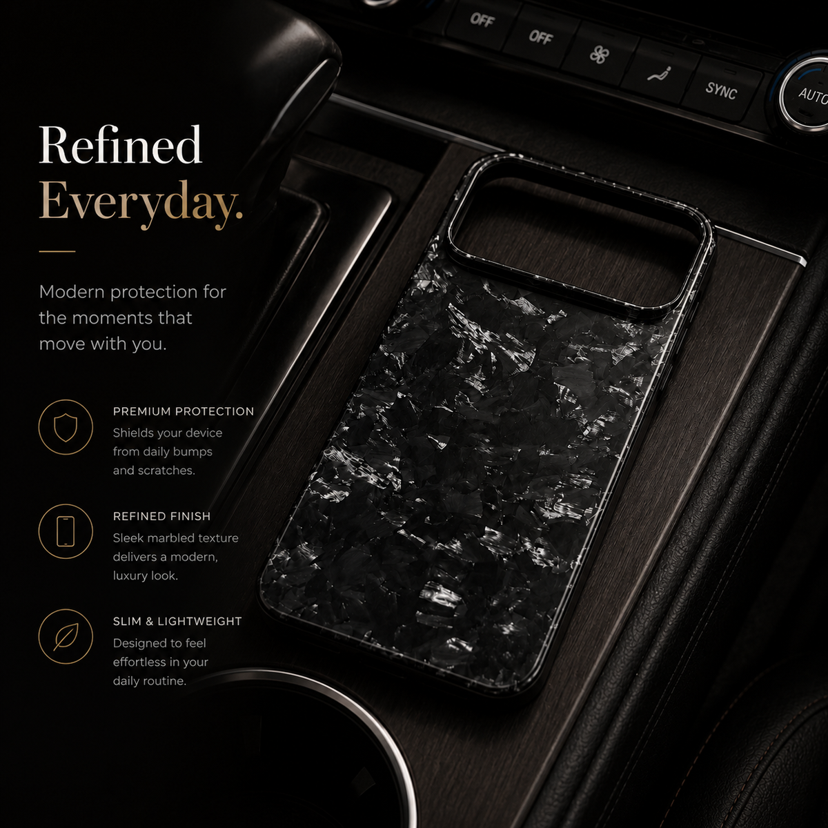 Premium iPhone Case Forged Carbon Fiber Matte Glossy Lightweight Slim Protective Cover Anti Fingerprint Non Slip Wireless Charging Case