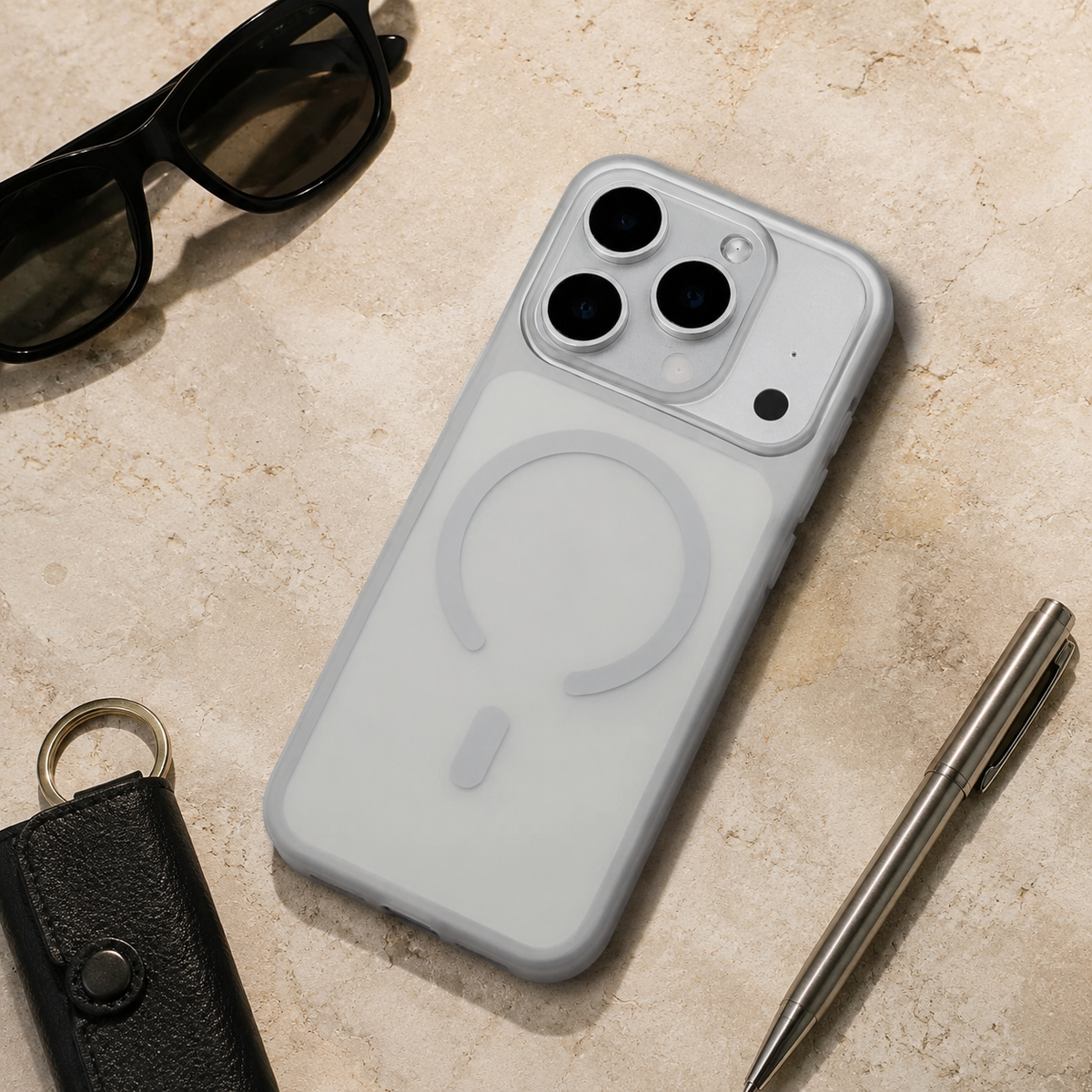 Premium iPhone Case Frosted Matte Translucent Clear MagSafe Magnetic Hard PC Ultra Thin Shockproof Anti Scratch Slim Lightweight Durable Protective Phone Cover