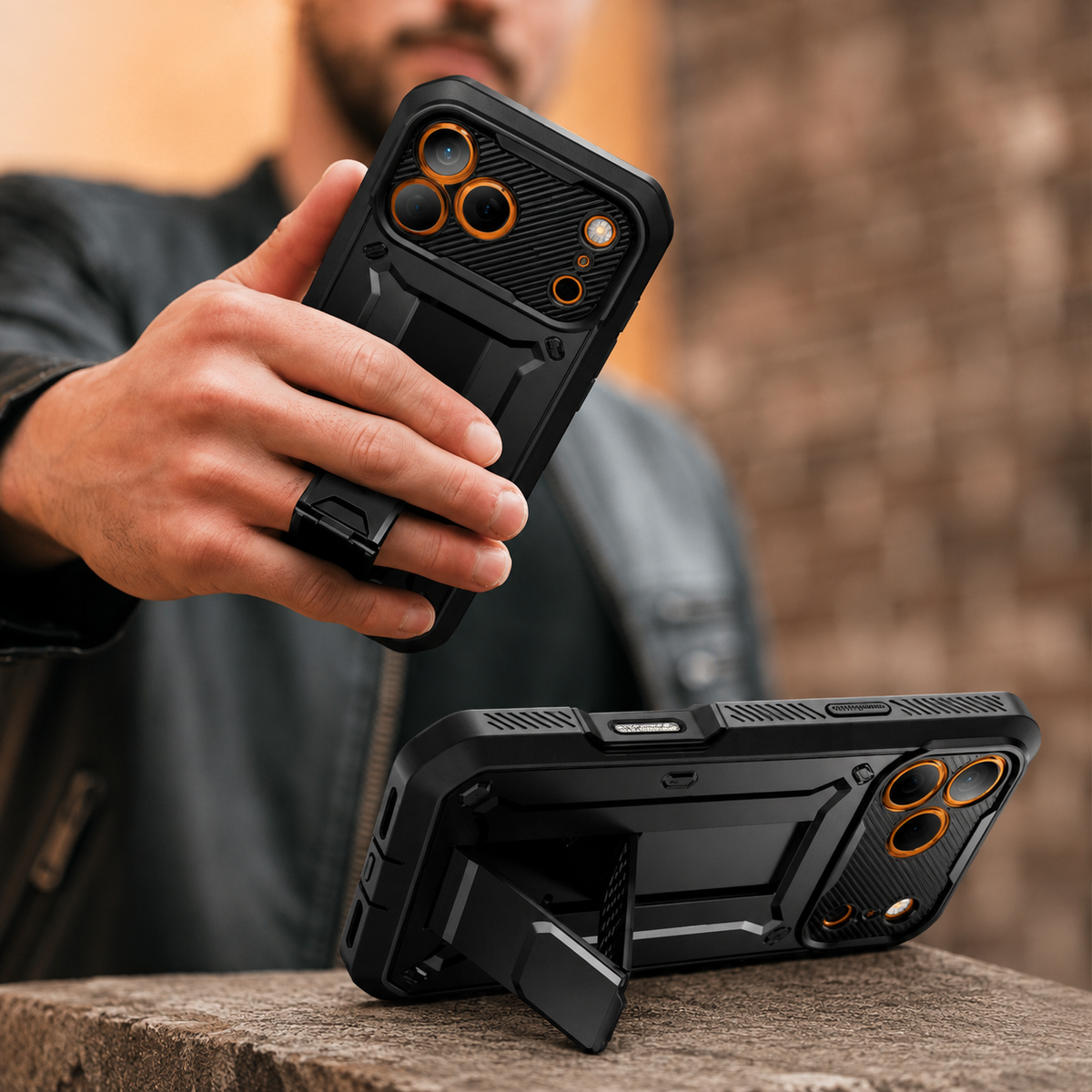 Premium iPhone Case Full Body Shockproof Armor Built In Screen Protector Heavy Duty PC TPU Rugged Protective Cover Reinforced Drop Protection Bumper