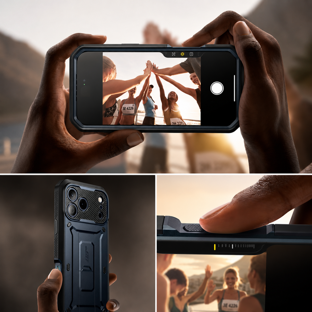 Premium iPhone Case Full Body Shockproof Armor Built In Screen Protector Heavy Duty PC TPU Rugged Protective Cover Reinforced Drop Protection Bumper