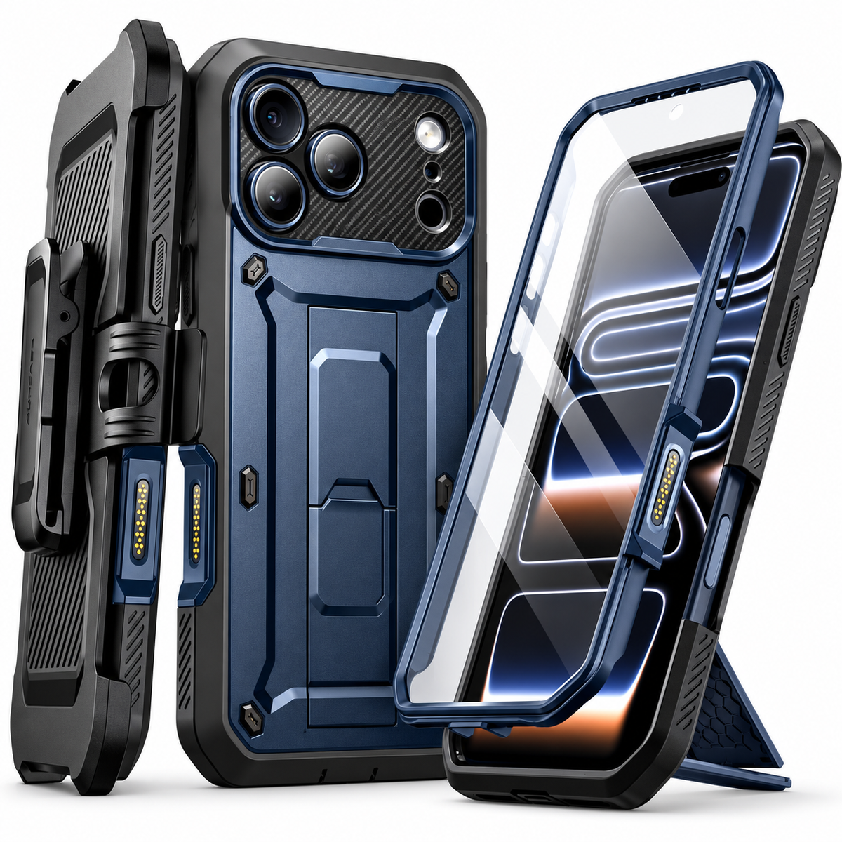 Premium iPhone Case Full Body Shockproof Armor Built In Screen Protector Heavy Duty PC TPU Rugged Protective Cover Reinforced Drop Protection Bumper