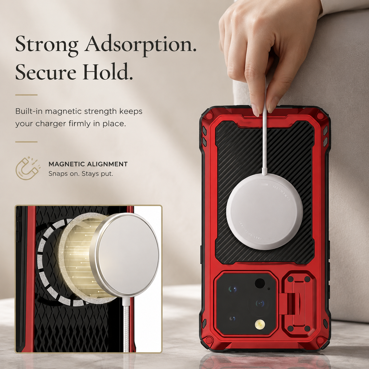 Premium iPhone Case Full Body Shockproof Screen Protector Sliding Camera Cover Kickstand Heavy Duty Anti Slip Scratch Resistant Protective Cover Design
