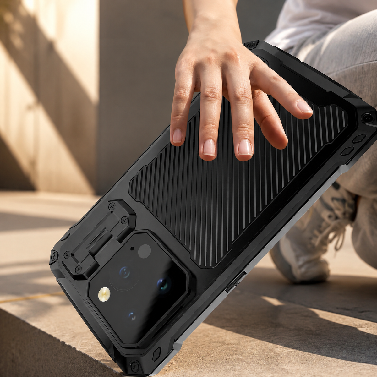 Premium iPhone Case Full Body Shockproof Screen Protector Sliding Camera Cover Kickstand Heavy Duty Anti Slip Scratch Resistant Protective Cover Design