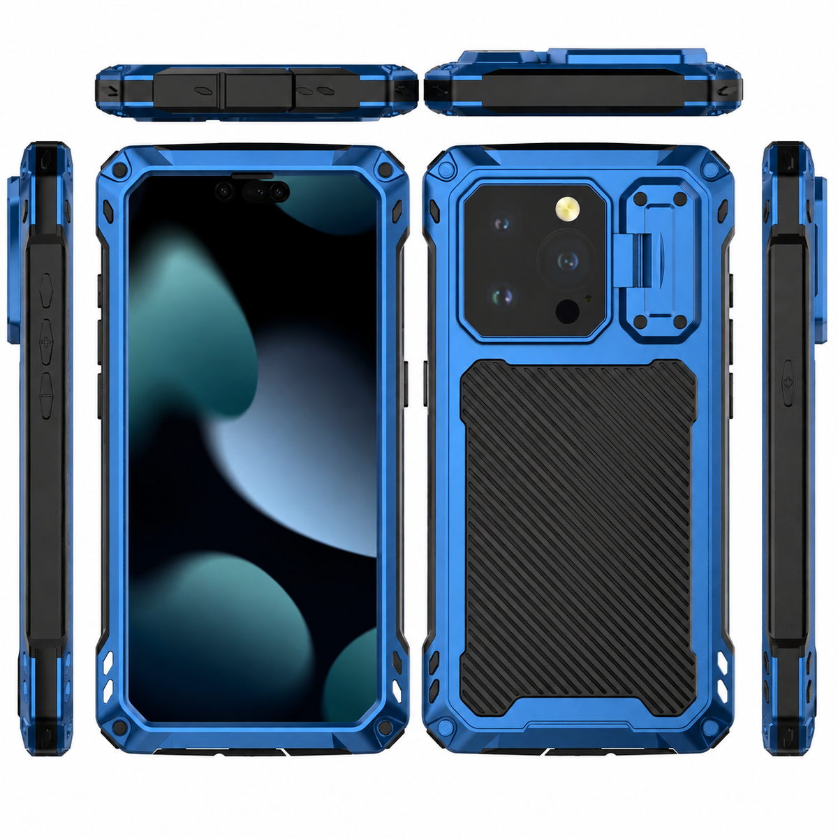 Premium iPhone Case Full Body Shockproof Screen Protector Sliding Camera Cover Kickstand Heavy Duty Anti Slip Scratch Resistant Protective Cover Design