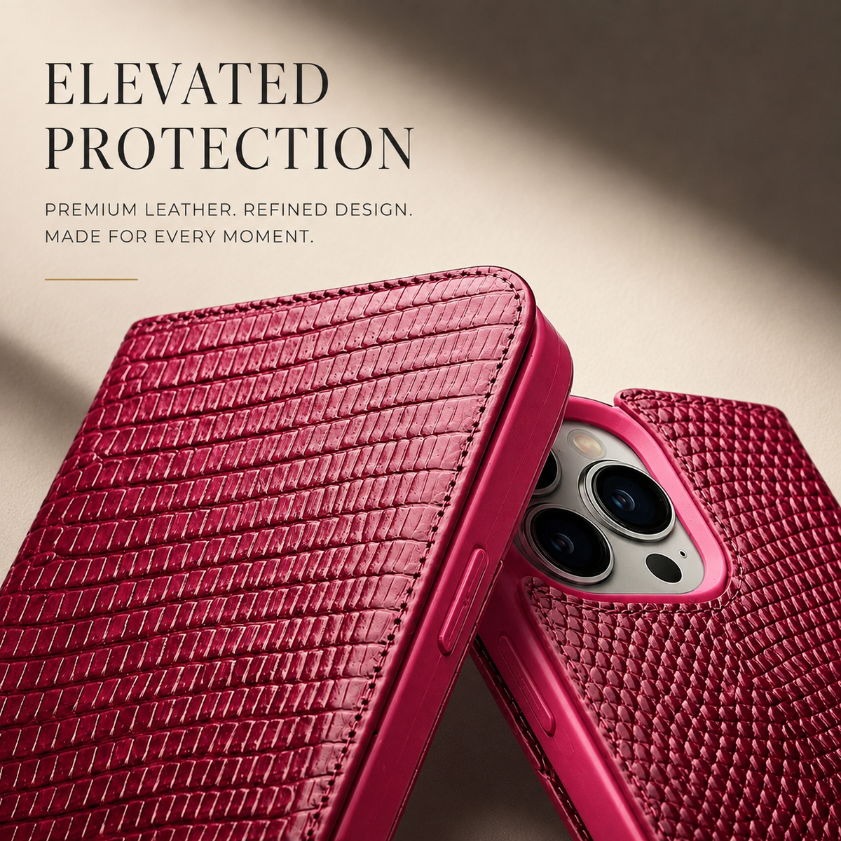 Premium iPhone Case Genuine Cowhide Leather Crocodile Grain Wallet Flip Cover Card Holder Magnetic Closure Kickstand Shockproof Full Body Protection!