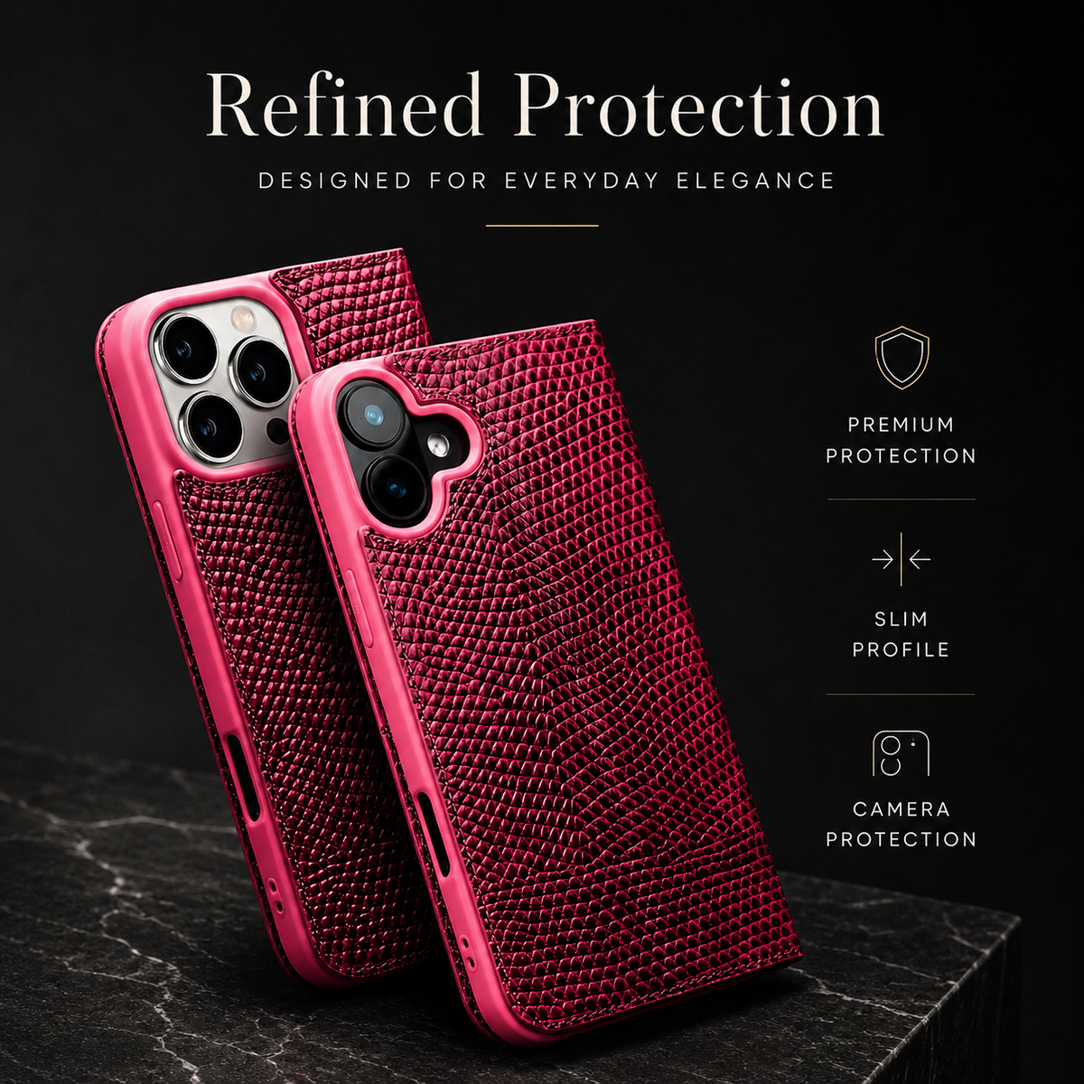 Premium iPhone Case Genuine Cowhide Leather Crocodile Grain Wallet Flip Cover Card Holder Magnetic Closure Kickstand Shockproof Full Body Protection!