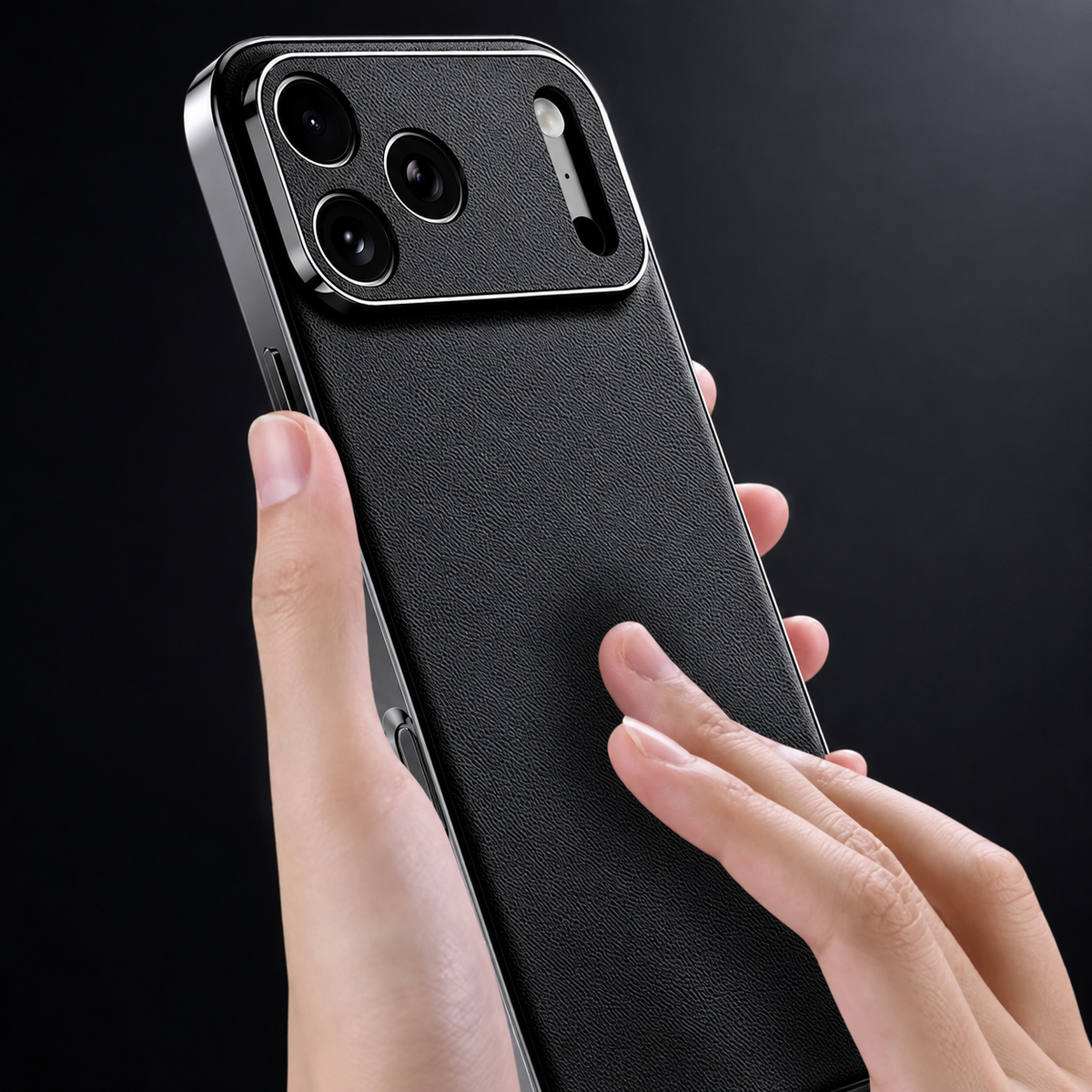 Premium iPhone Case Genuine Cowhide Leather Shockproof Cover Full Camera Lens Guard Anti-Slip Matte Finish Slim Protective Case for Everyday Daily Use