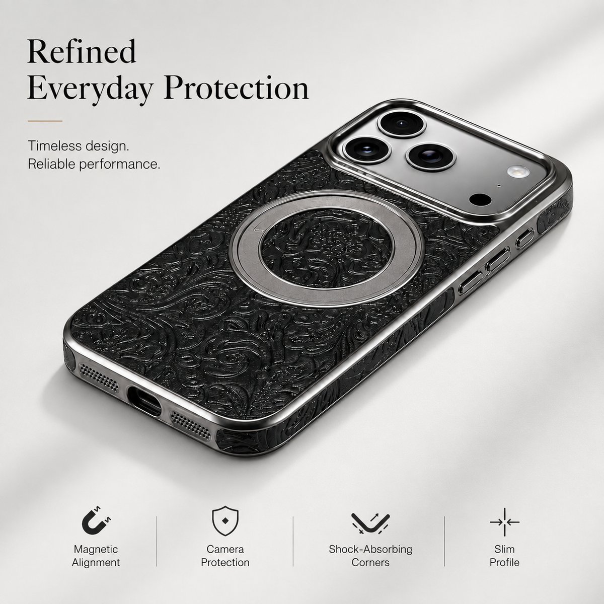 Premium iPhone Case Genuine Leather 360 Rotating Stand Holder Retro Printed Protective Cover Shockproof Non Slip Slim Full Coverage Business Case