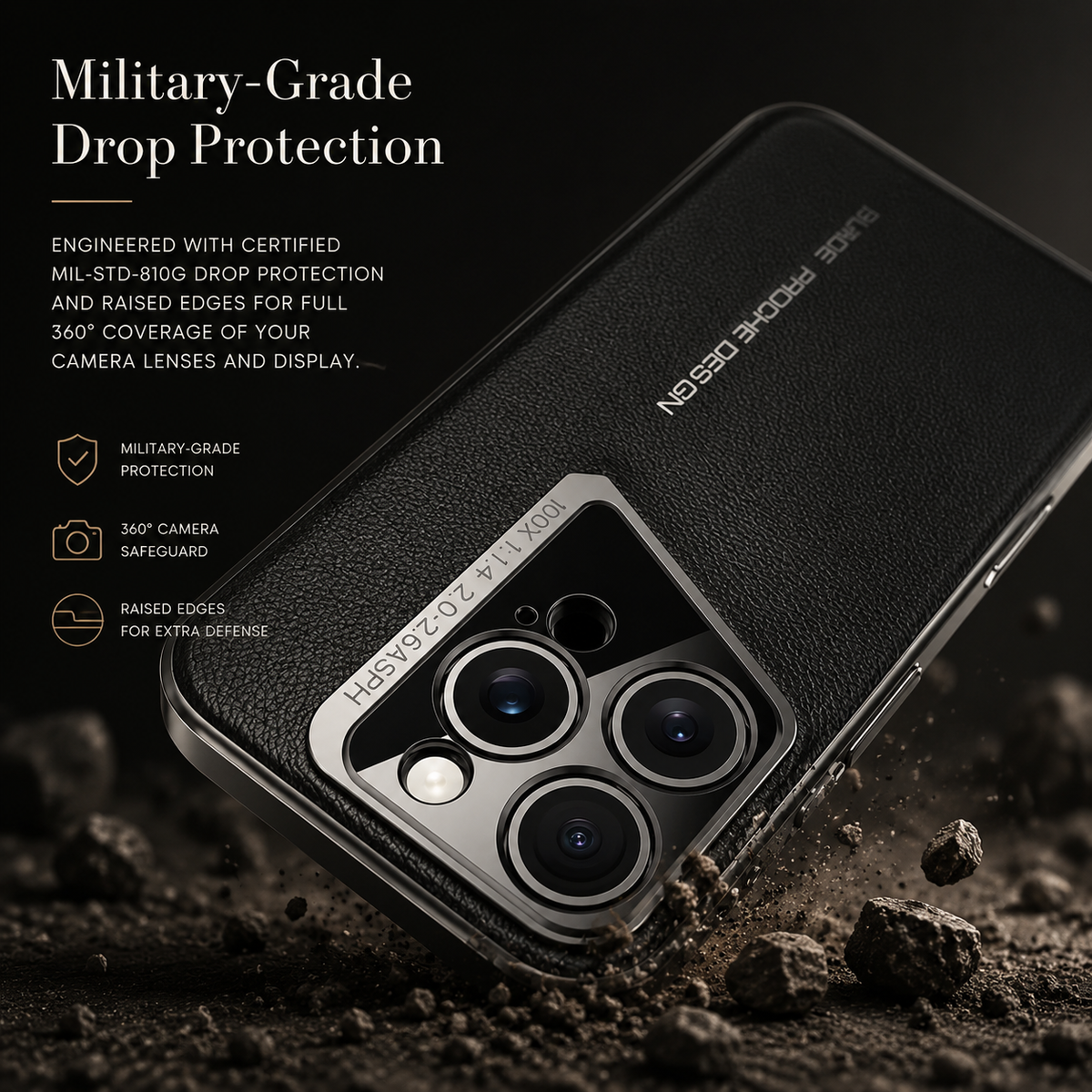 Premium iPhone Case Genuine Leather Electroplated Shockproof Protective Cover Hard PC Back Camera Lens Protection Anti Slip Grip Ultra Thin Slim Design