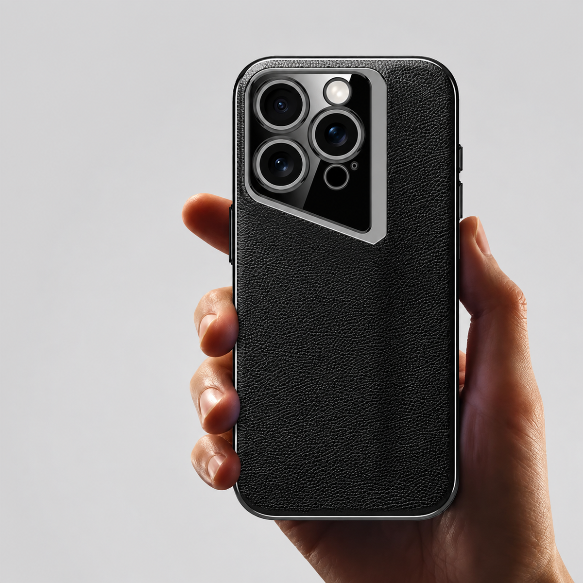 Premium iPhone Case Genuine Leather Electroplated Shockproof Protective Cover Hard PC Back Camera Lens Protection Anti Slip Grip Ultra Thin Slim Design
