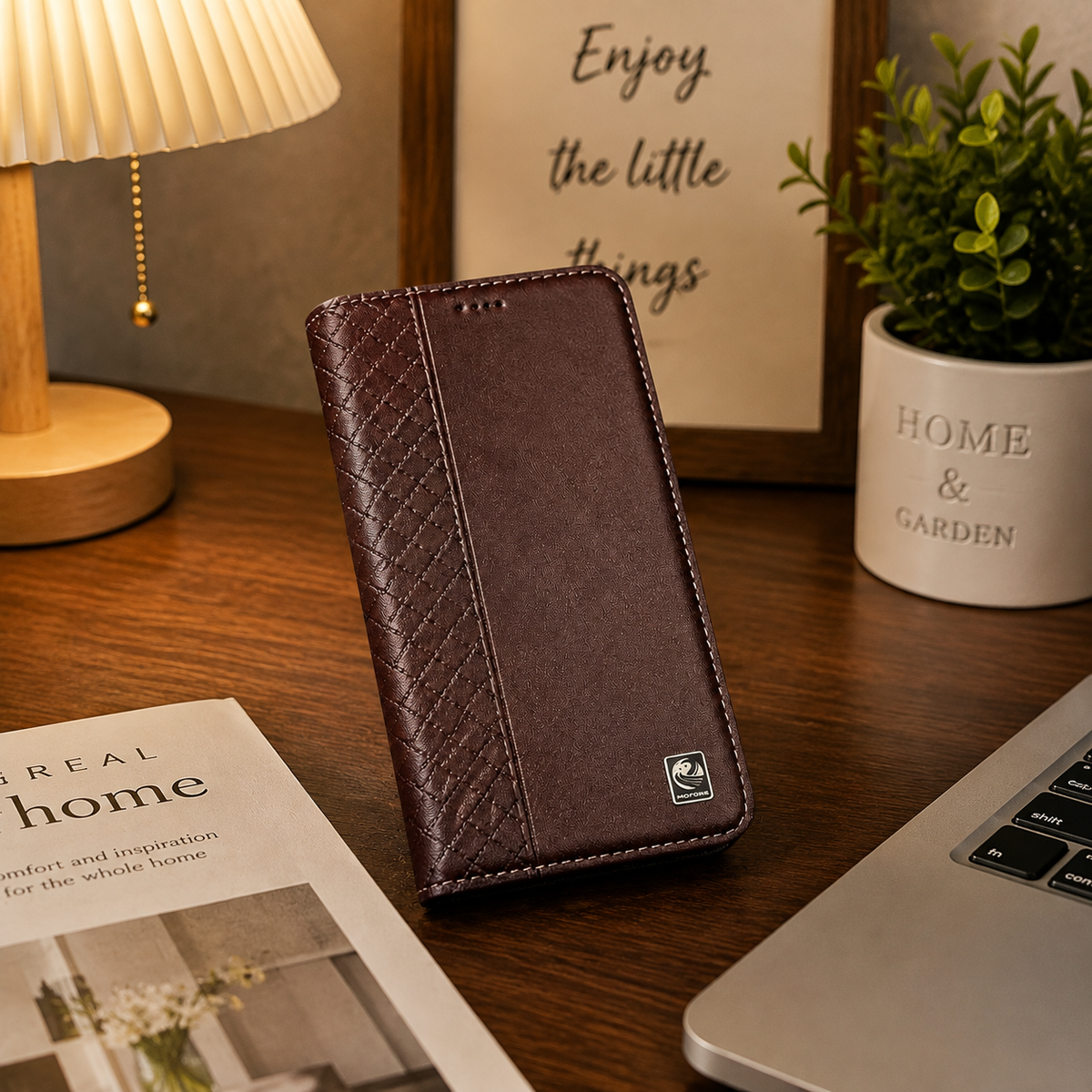 Premium iPhone Case Genuine Leather Flip Wallet Card Holder Kickstand Magnetic Closure Shockproof Protective Cover TPU Full Body Business Slim Design&nbsp;