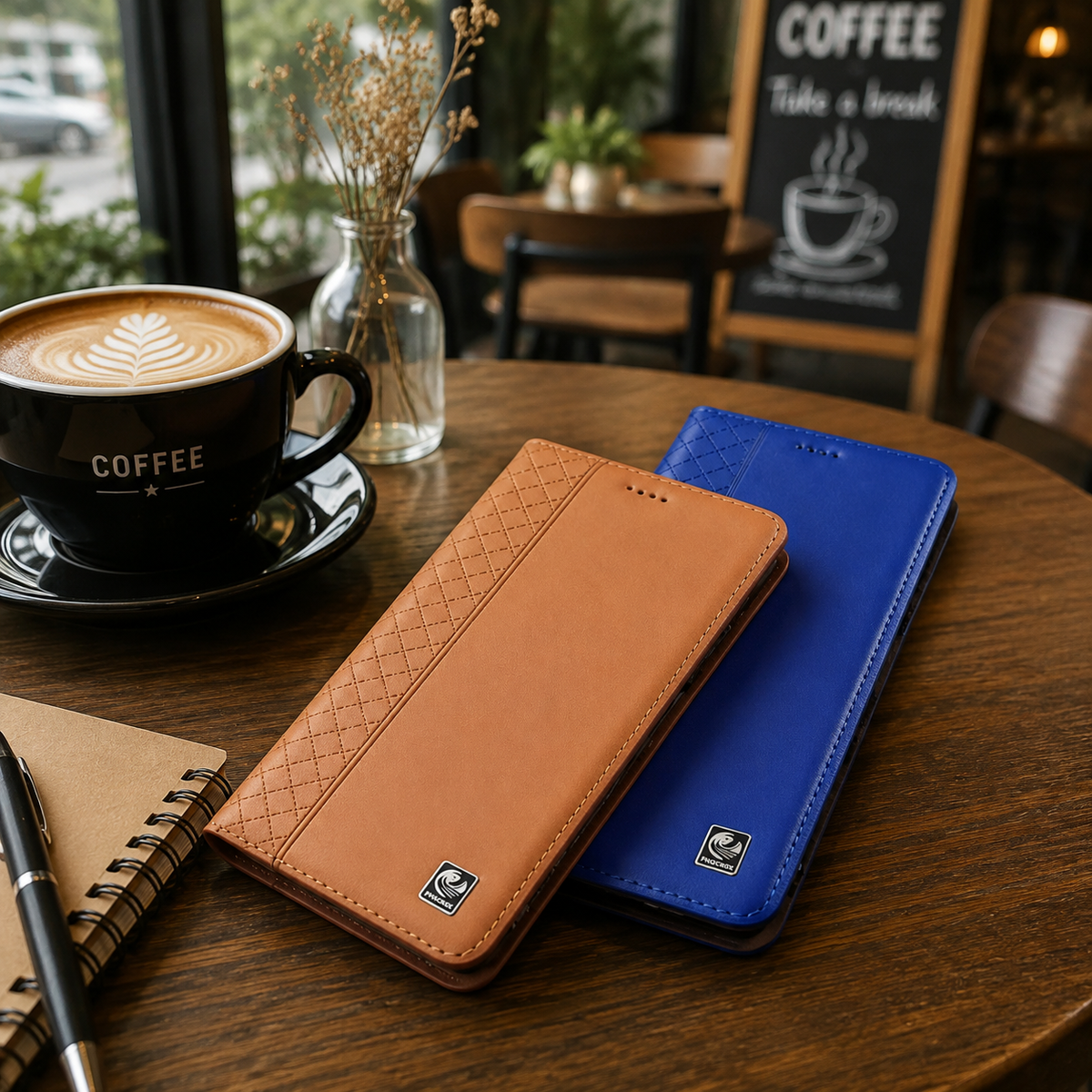 Premium iPhone Case Genuine Leather Flip Wallet Card Holder Kickstand Magnetic Closure Shockproof Protective Cover TPU Full Body Business Slim Design&nbsp;