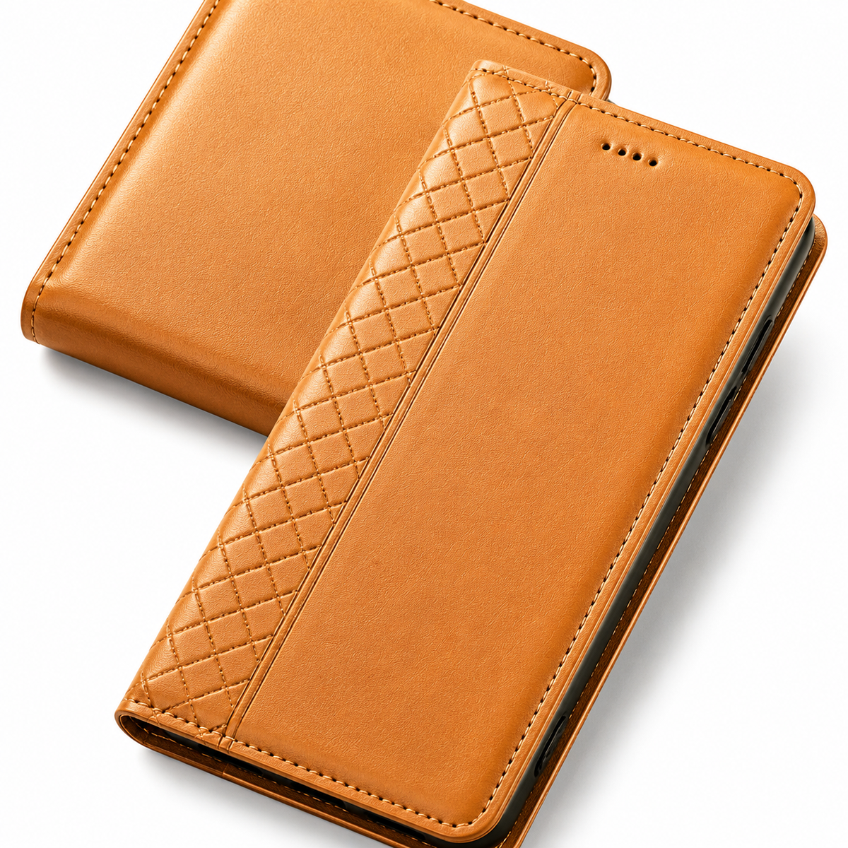 Premium iPhone Case Genuine Leather Flip Wallet Card Holder Kickstand Magnetic Closure Shockproof Protective Cover TPU Full Body Business Slim Design&nbsp;