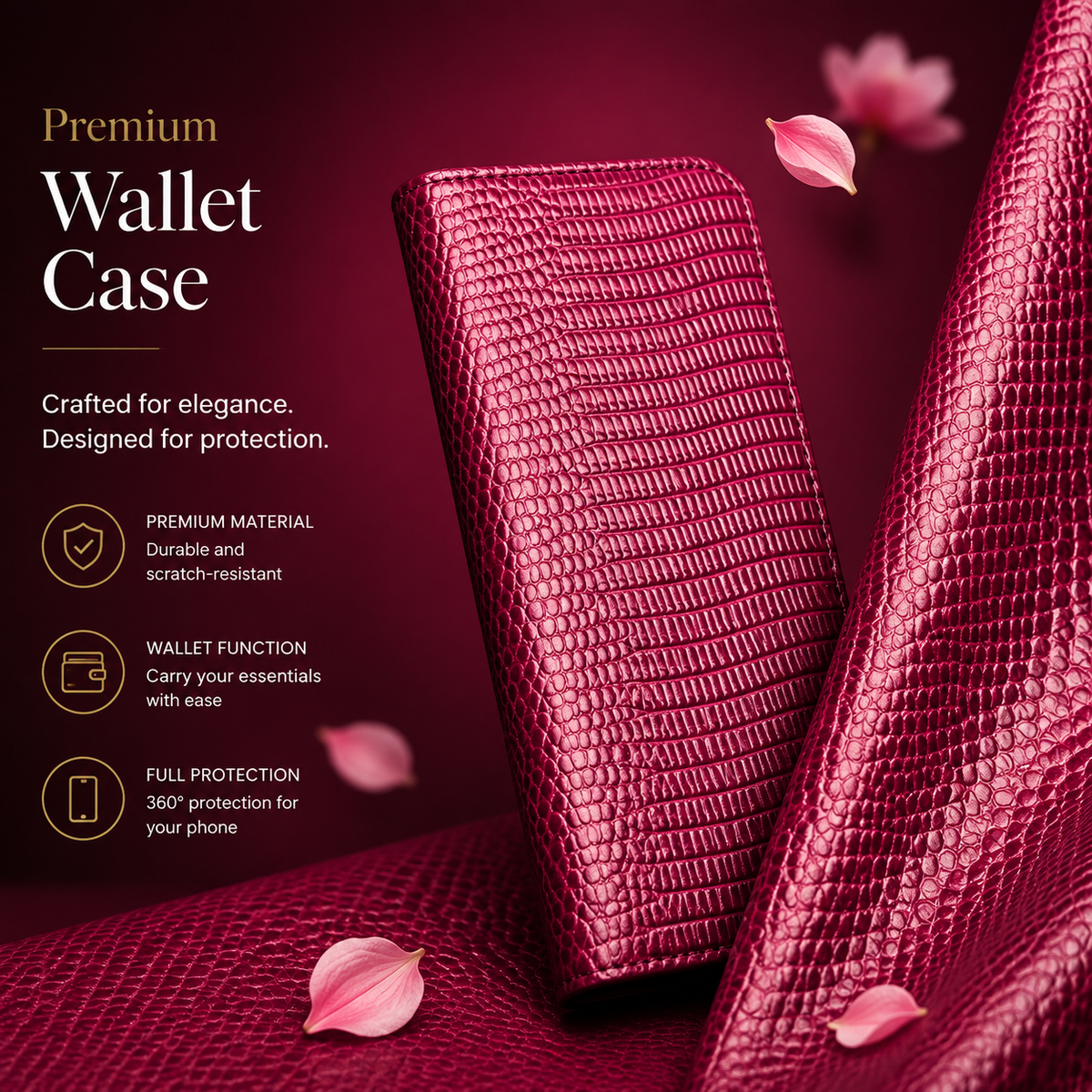 Premium iPhone Case Genuine Leather Flip Wallet Magnetic Closure Kickstand Card Holder Shockproof Dustproof Non Slip Full Coverage Protective Cover