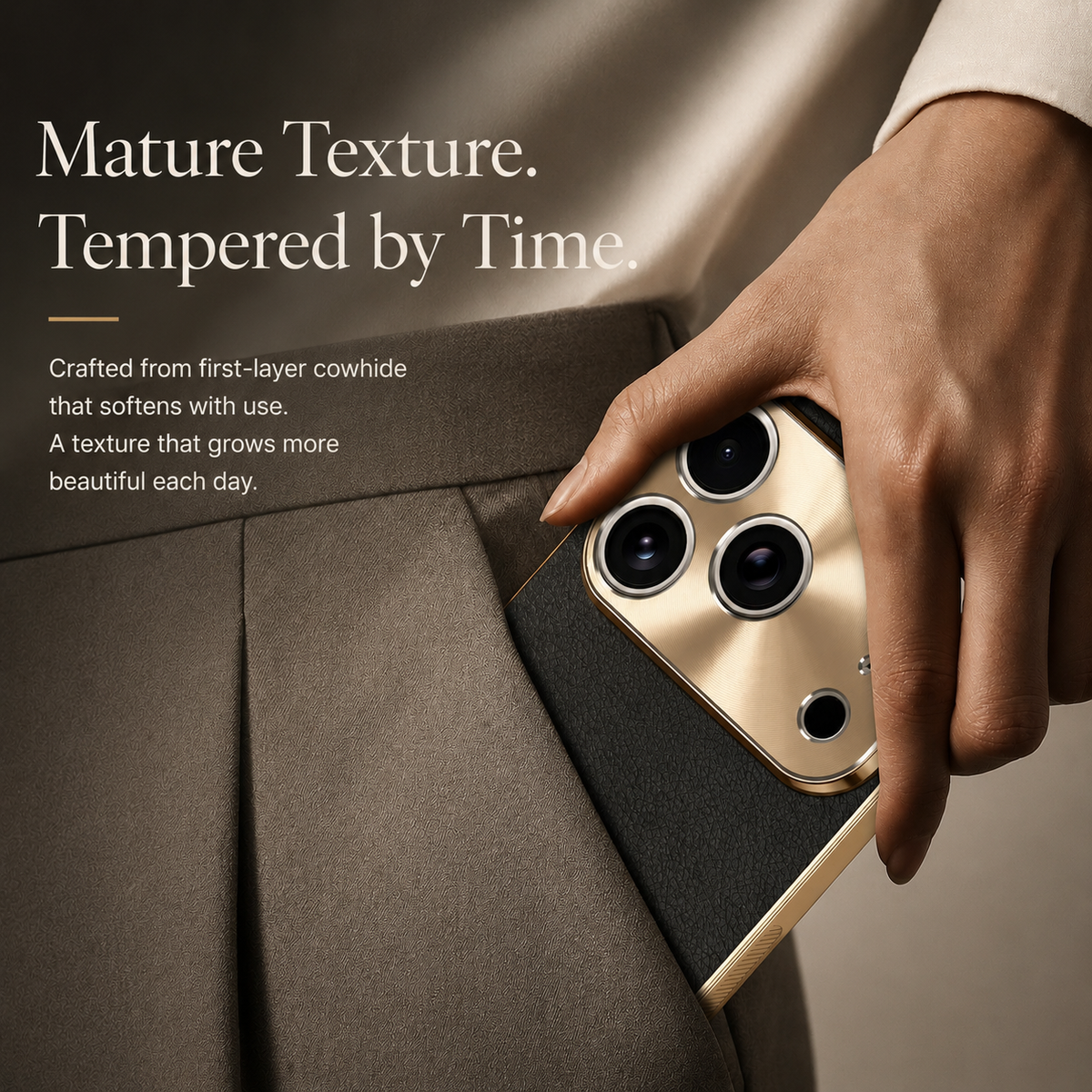 Premium iPhone Case Genuine Leather MagSafe Magnetic Cover Rotating Ring Stand Shockproof Frameless Slim Protective Design Camera Guard Protection Use
