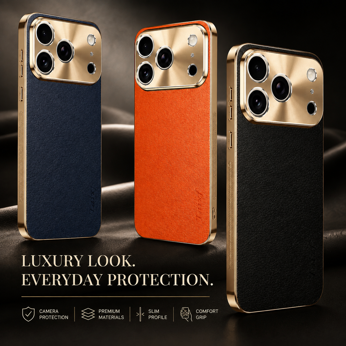 Premium iPhone Case Genuine Leather MagSafe Magnetic Cover Rotating Ring Stand Shockproof Frameless Slim Protective Design Camera Guard Protection Use