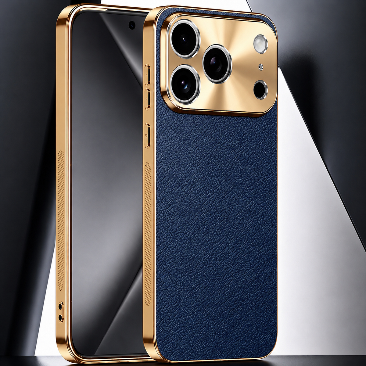 Premium iPhone Case Genuine Leather MagSafe Magnetic Cover Rotating Ring Stand Shockproof Frameless Slim Protective Design Camera Guard Protection Use