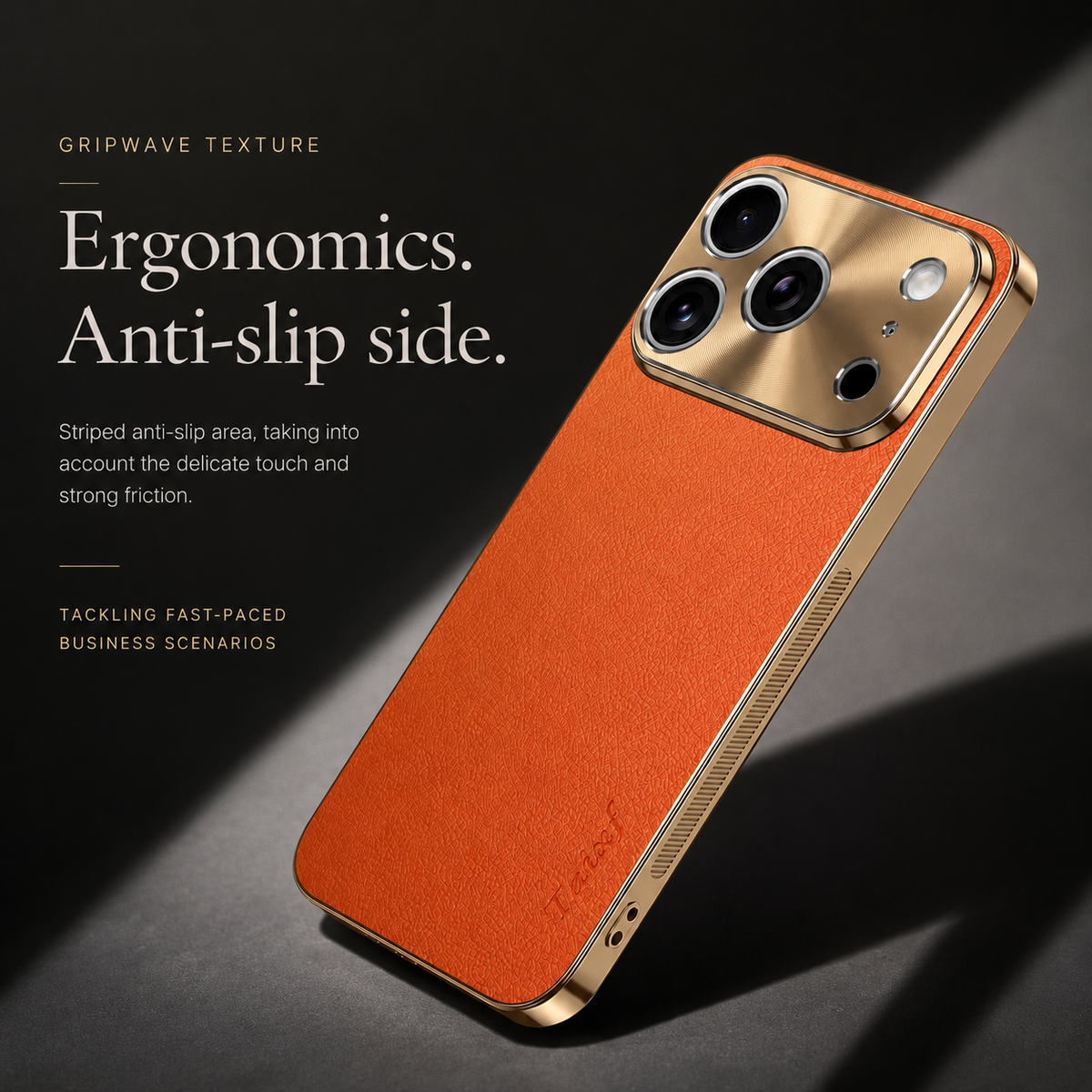 Premium iPhone Case Genuine Leather MagSafe Magnetic Cover Rotating Ring Stand Shockproof Frameless Slim Protective Design Camera Guard Protection Use