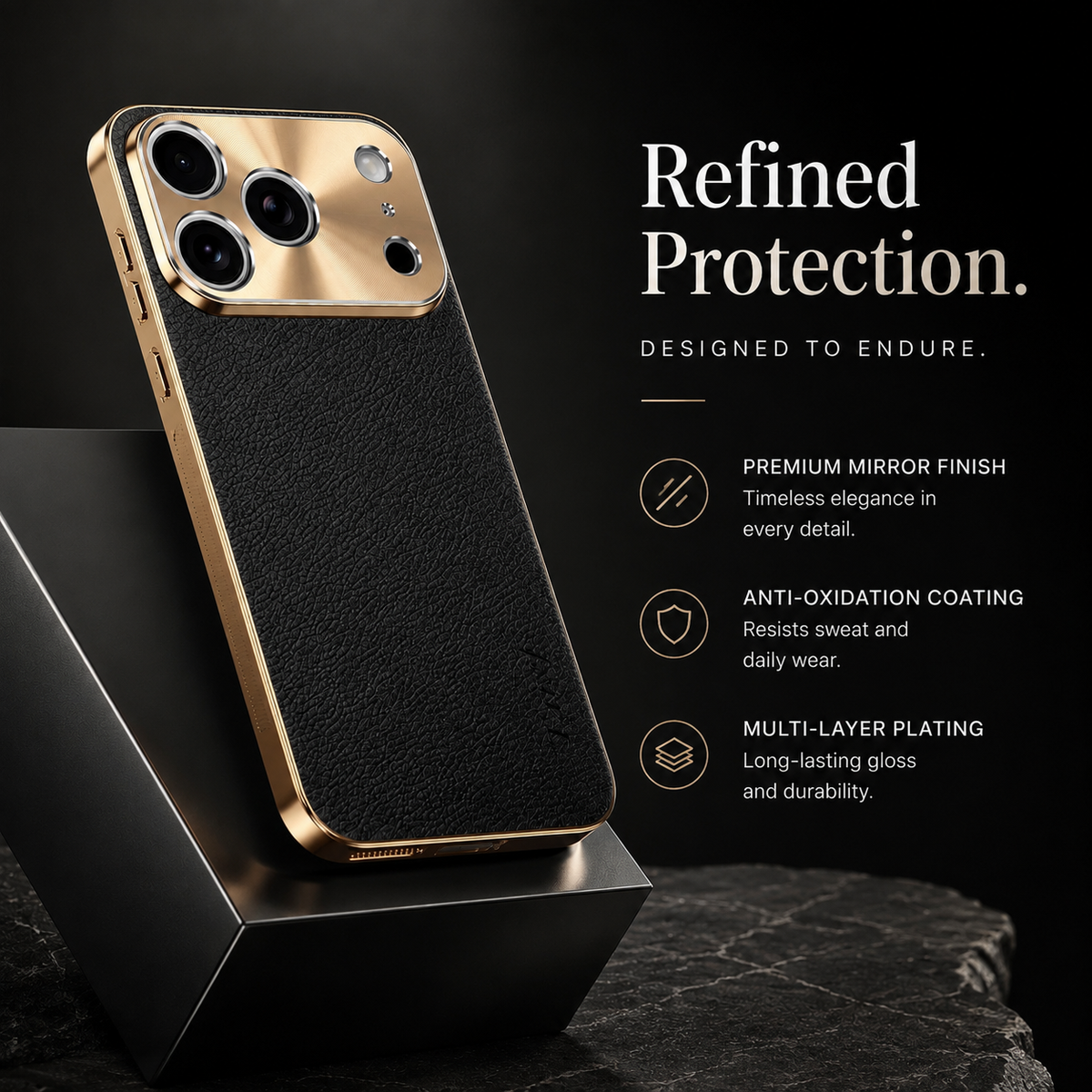 Premium iPhone Case Genuine Leather MagSafe Magnetic Cover Rotating Ring Stand Shockproof Frameless Slim Protective Design Camera Guard Protection Use