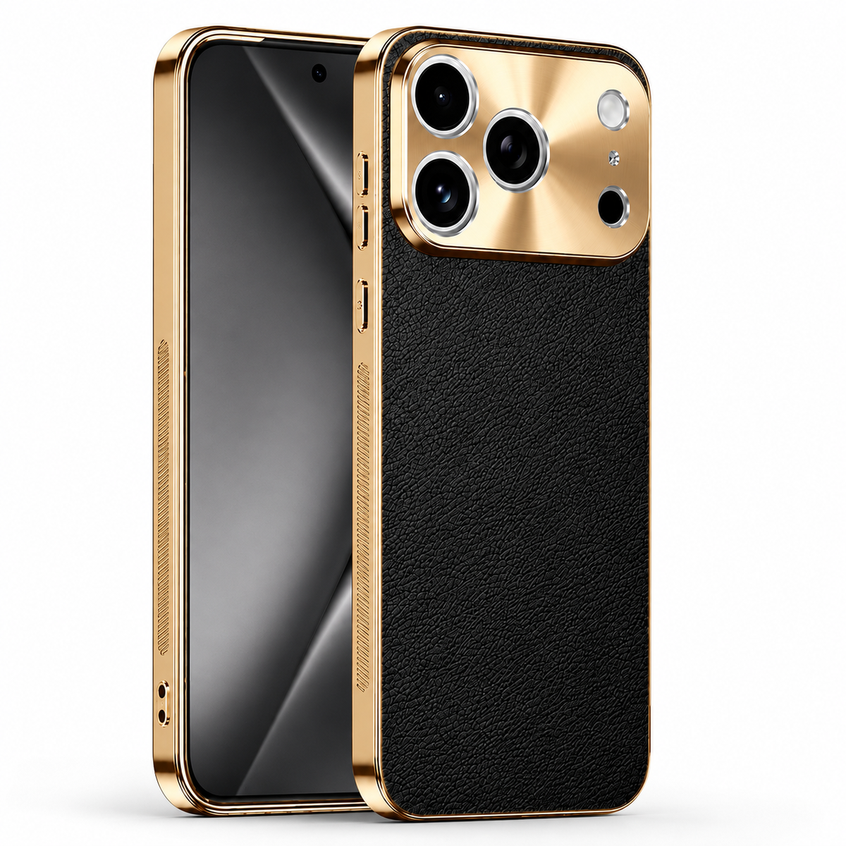 Premium iPhone Case Genuine Leather MagSafe Magnetic Cover Rotating Ring Stand Shockproof Frameless Slim Protective Design Camera Guard Protection Use