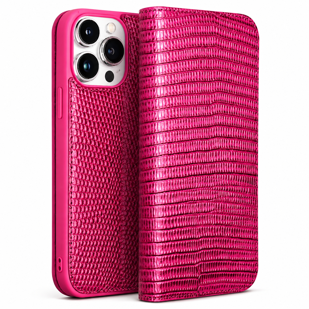 Premium iPhone Case Genuine Leather Wallet Flip Cover Card Holder Anti Scratch Slim Full Coverage Protective Cover Lightweight Magnetic Closure Design