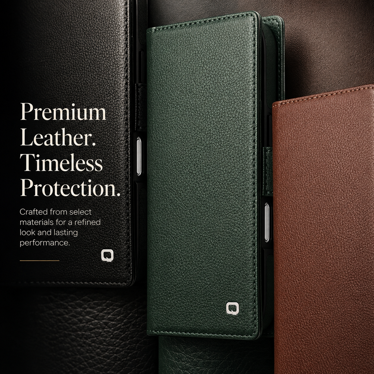 Premium iPhone Case Genuine Leather Wallet Flip Cover Card Holder Kickstand Stand Shockproof Slim Cowhide TPU Lining Non Slip Protective Design Secure