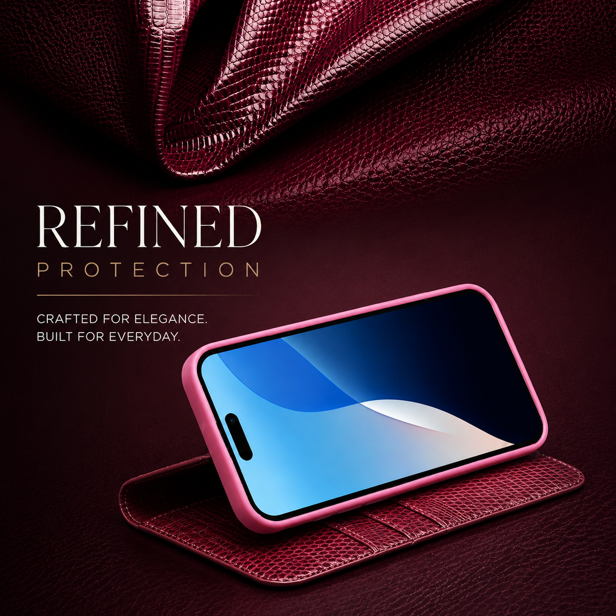 Premium iPhone Case Genuine Leather Wallet Flip Cover Magnetic Closure Kickstand Shockproof Full Body Protection Card Holder Luxury Design