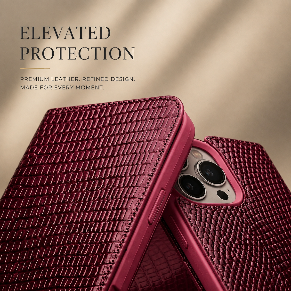 Premium iPhone Case Genuine Leather Wallet Flip Cover Magnetic Closure Kickstand Shockproof Full Body Protection Card Holder Luxury Design