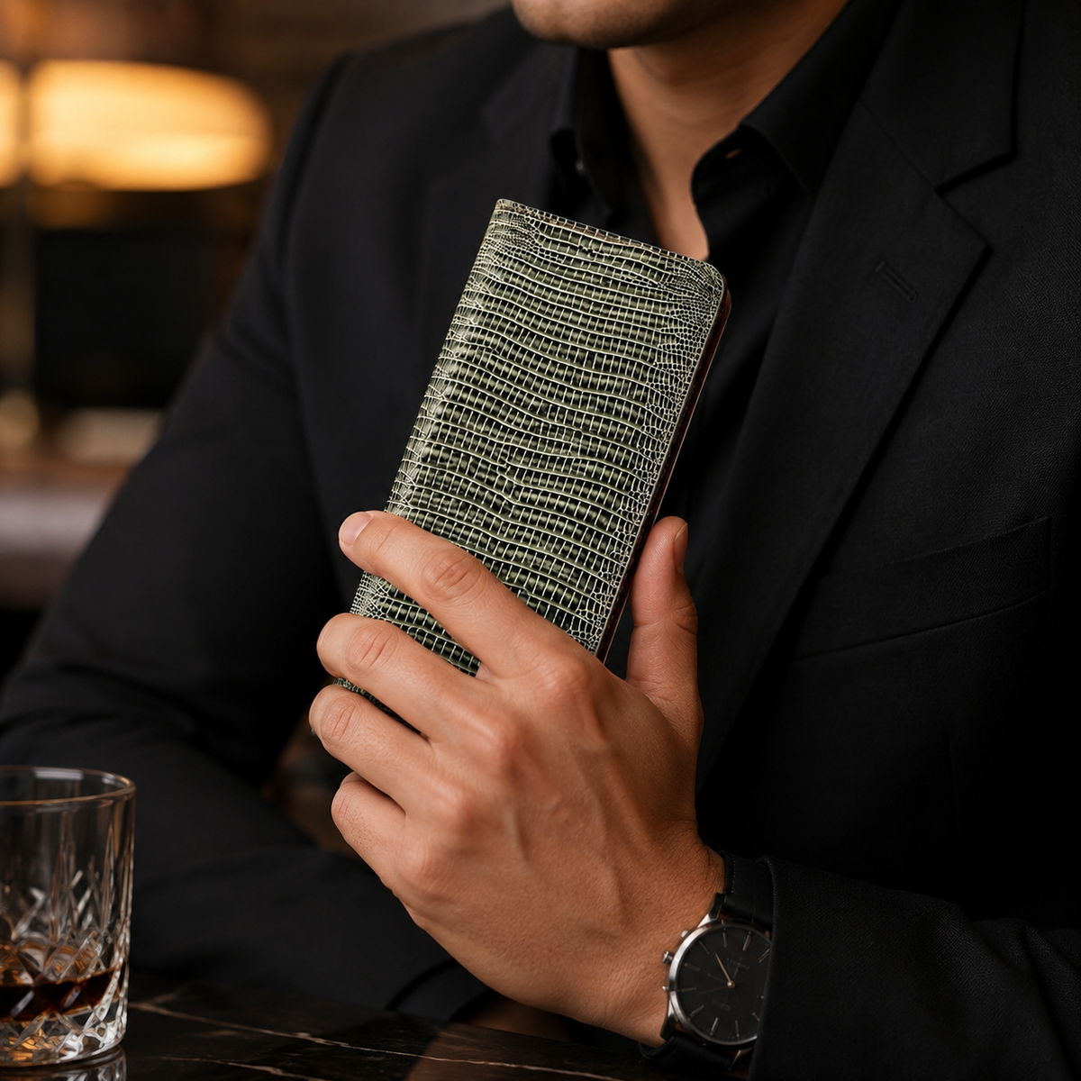 Premium iPhone Case Genuine Leather Wallet Flip Cover Magnetic Closure Kickstand Shockproof Full Body Protection Card Holder Luxury Design